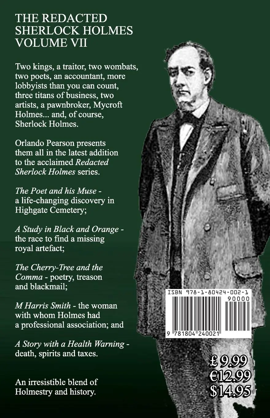 Rückseite: 9781804240021 | Redacted Sherlock Holmes Volume VII | Orlando Pearson | Taschenbuch