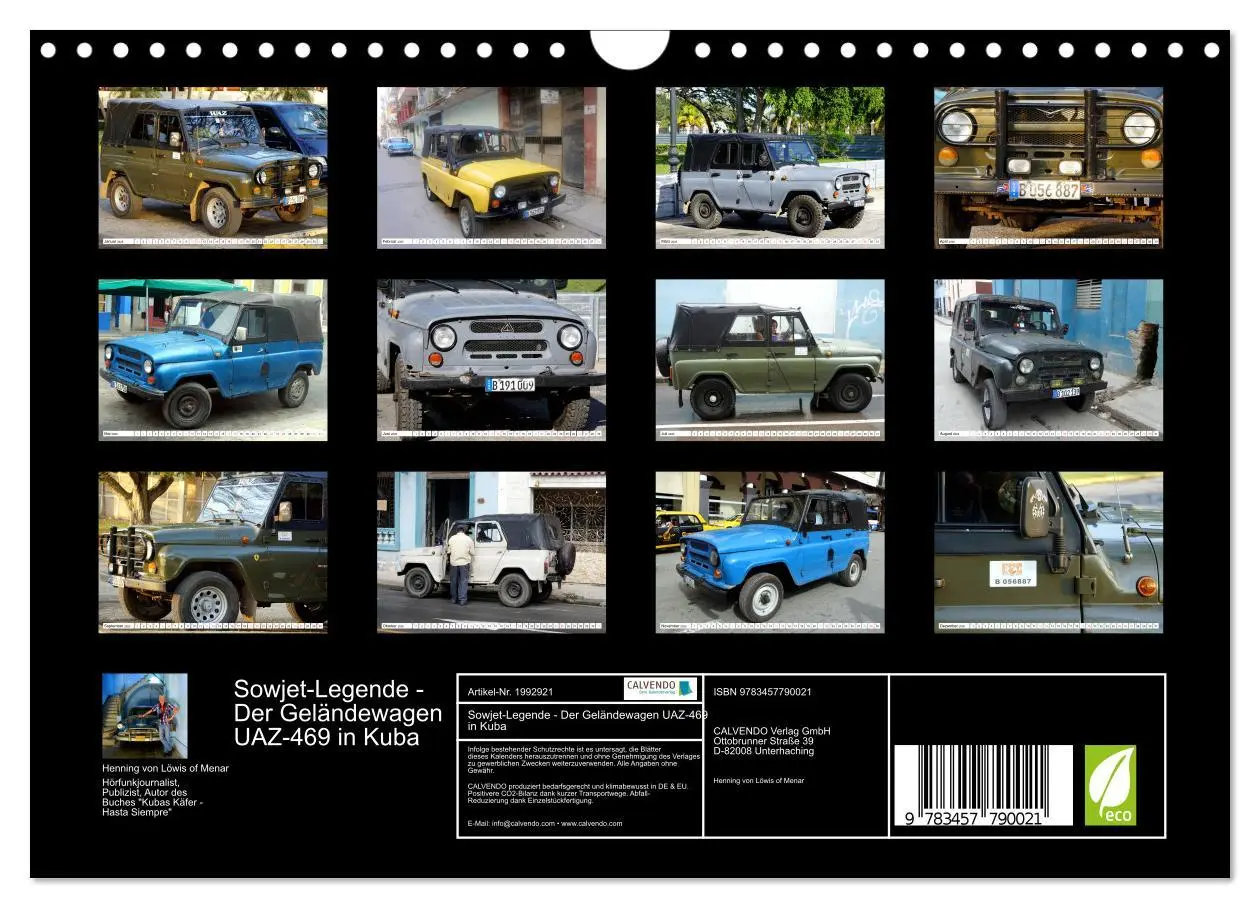 Bild: 9783457790021 | Sowjet-Legende - Der Geländewagen UAZ-469 in Kuba (Wandkalender...