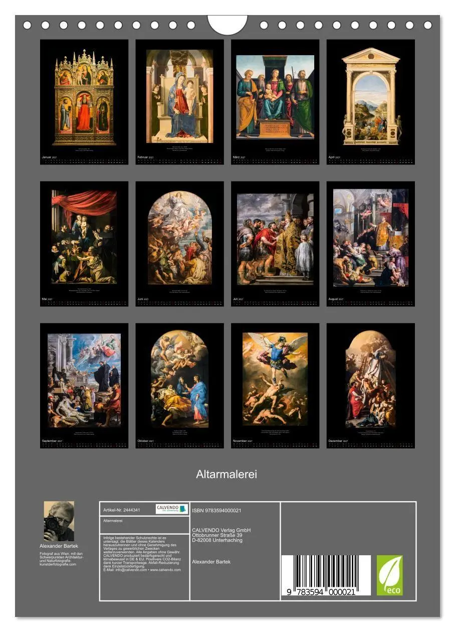 Bild: 9783594000021 | Altarmalerei (Wandkalender 2027 DIN A4 hoch), CALVENDO Monatskalender