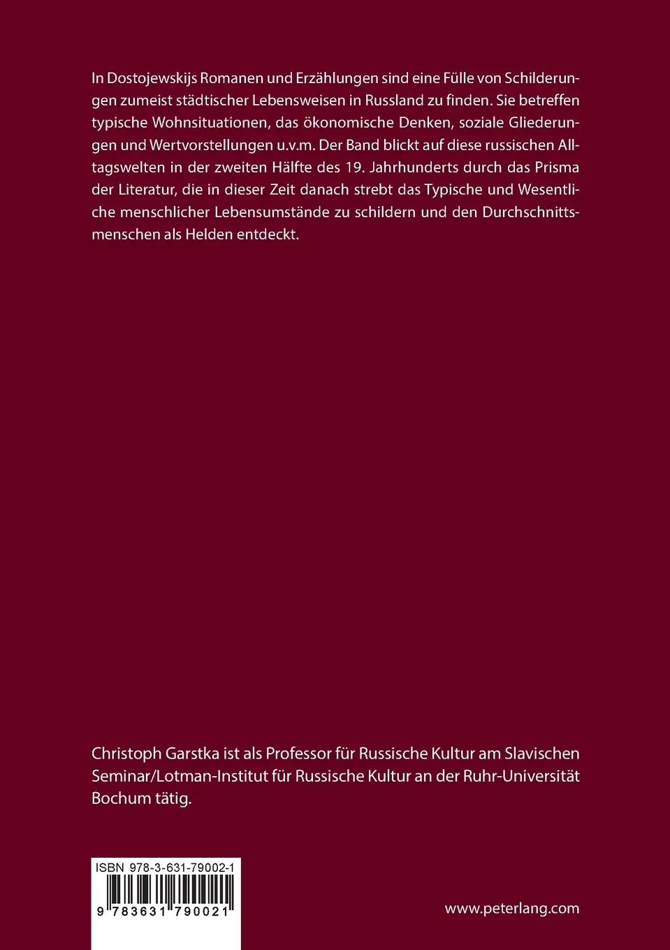Rückseite: 9783631790021 | Alltag in Dostojewskijs Russland | Christoph Garstka | Taschenbuch