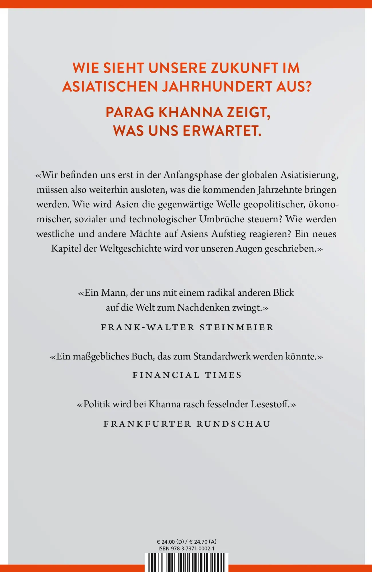 Rückseite: 9783737100021 | Unsere asiatische Zukunft | Parag Khanna | Buch | 496 S. | Deutsch