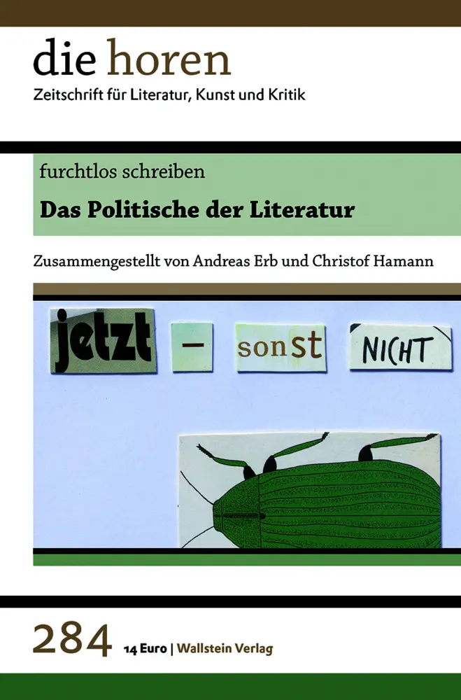 Cover: 9783835350021 | furchtlos schreiben | Das Politische der Literatur 1 | Erb (u. a.)