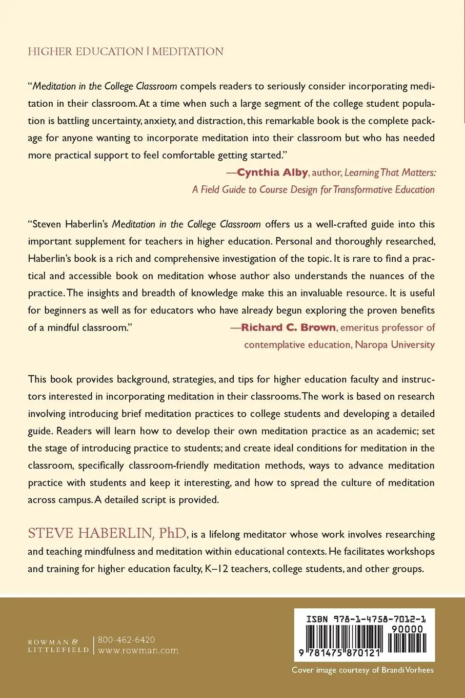 Rückseite: 9781475870121 | Meditation in the College Classroom | Steve Haberlin | Taschenbuch