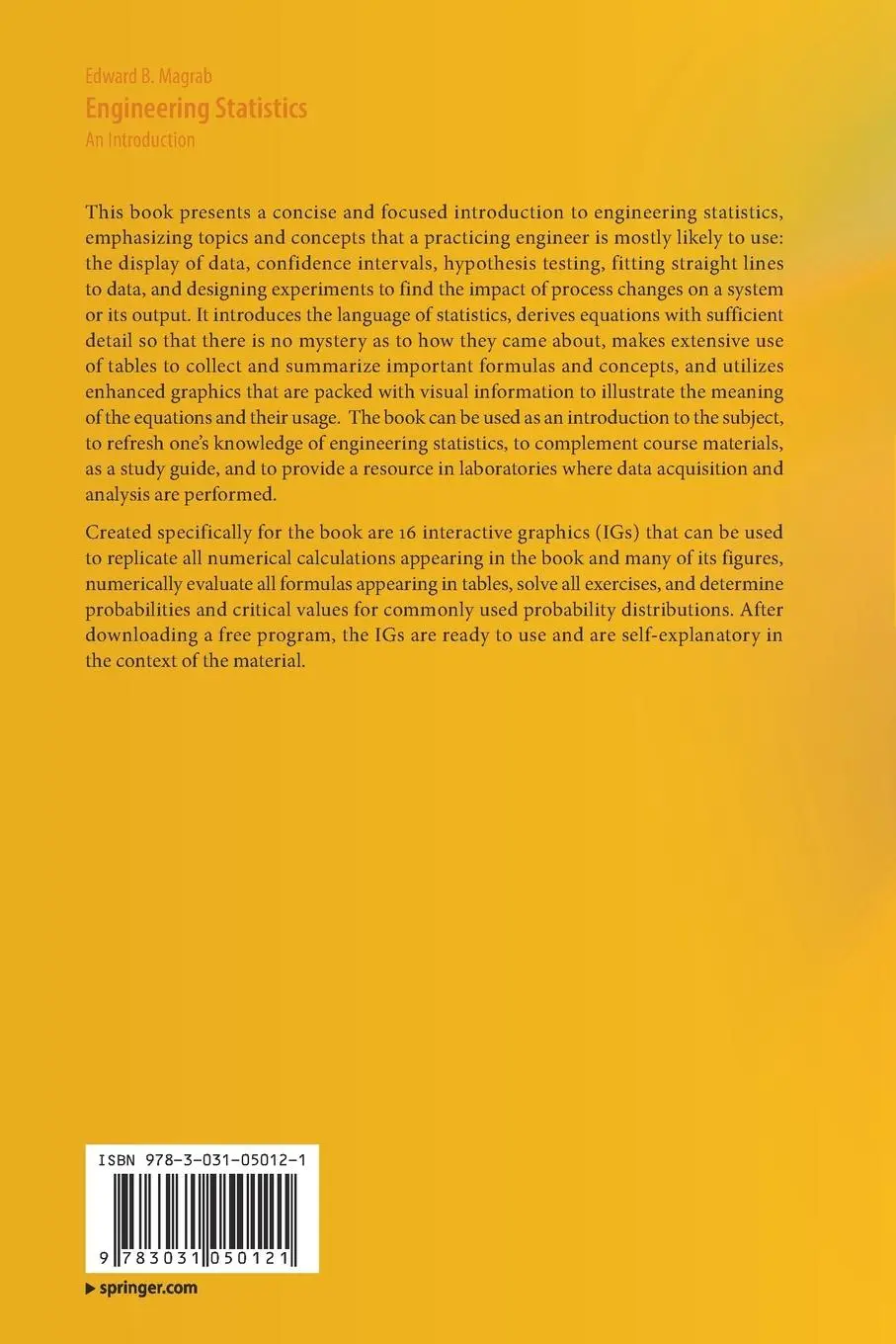 Rückseite: 9783031050121 | Engineering Statistics | An Introduction | Edward B. Magrab | Buch | x