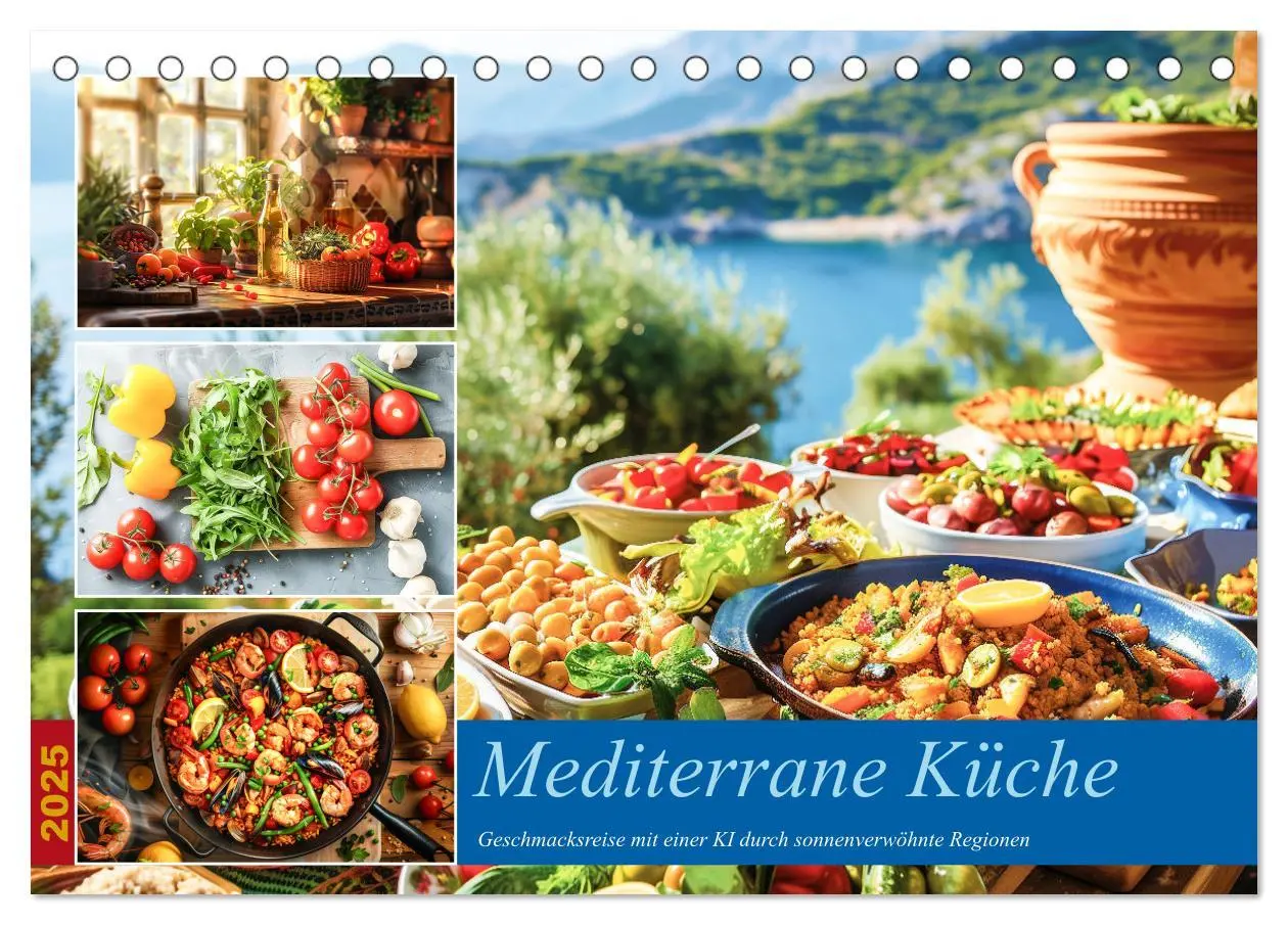 Cover: 9783383810121 | Mediterrane Küche (Tischkalender 2025 DIN A5 quer), CALVENDO...