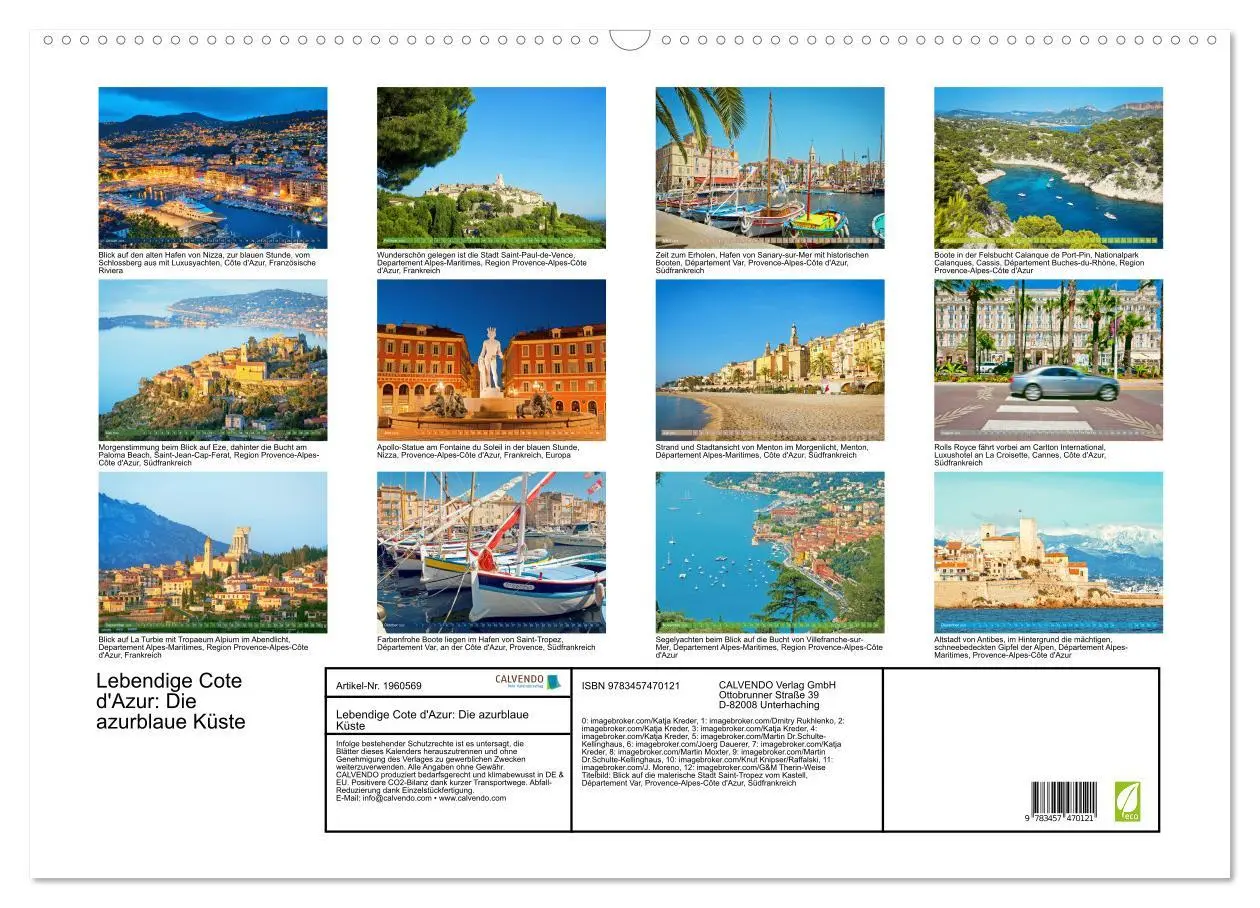 Bild: 9783457470121 | Lebendige Cote d'Azur: Die azurblaue Küste (Wandkalender 2026 DIN...