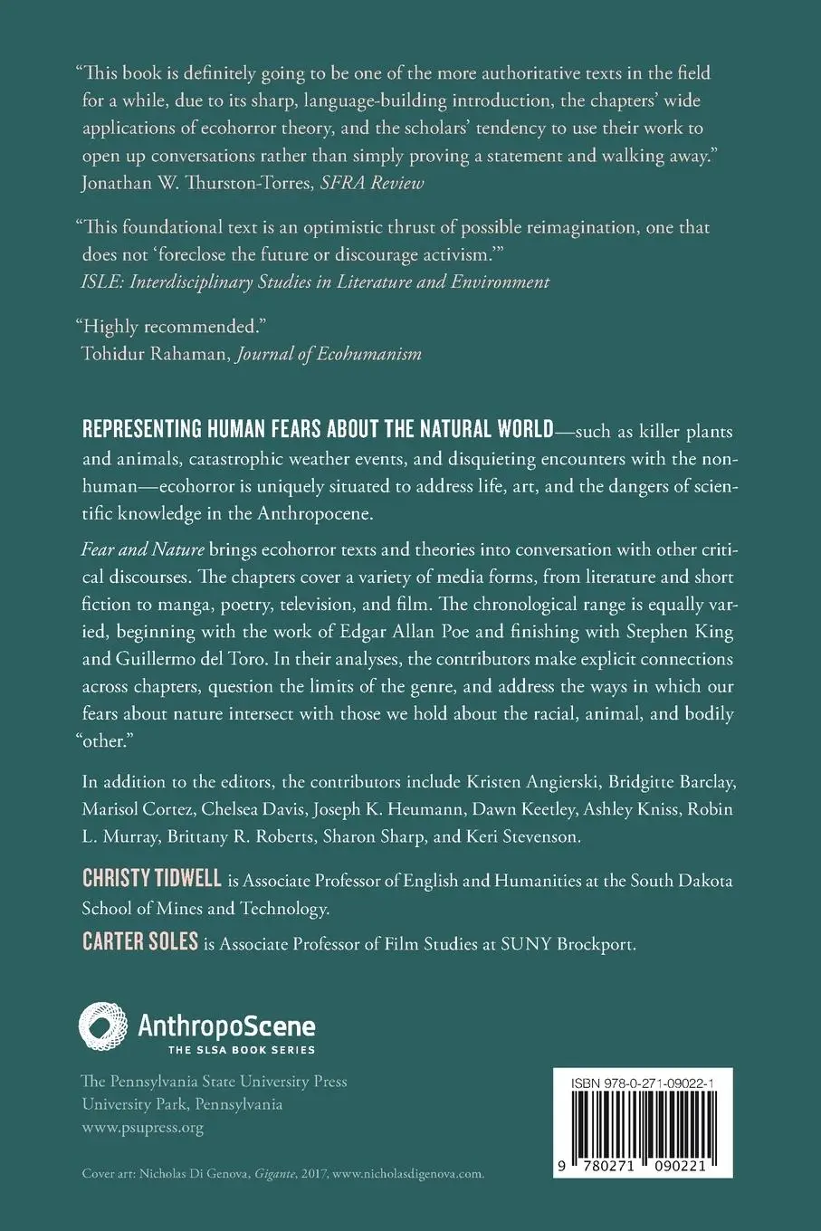 Rückseite: 9780271090221 | Fear and Nature | Ecohorror Studies in the Anthropocene | Taschenbuch