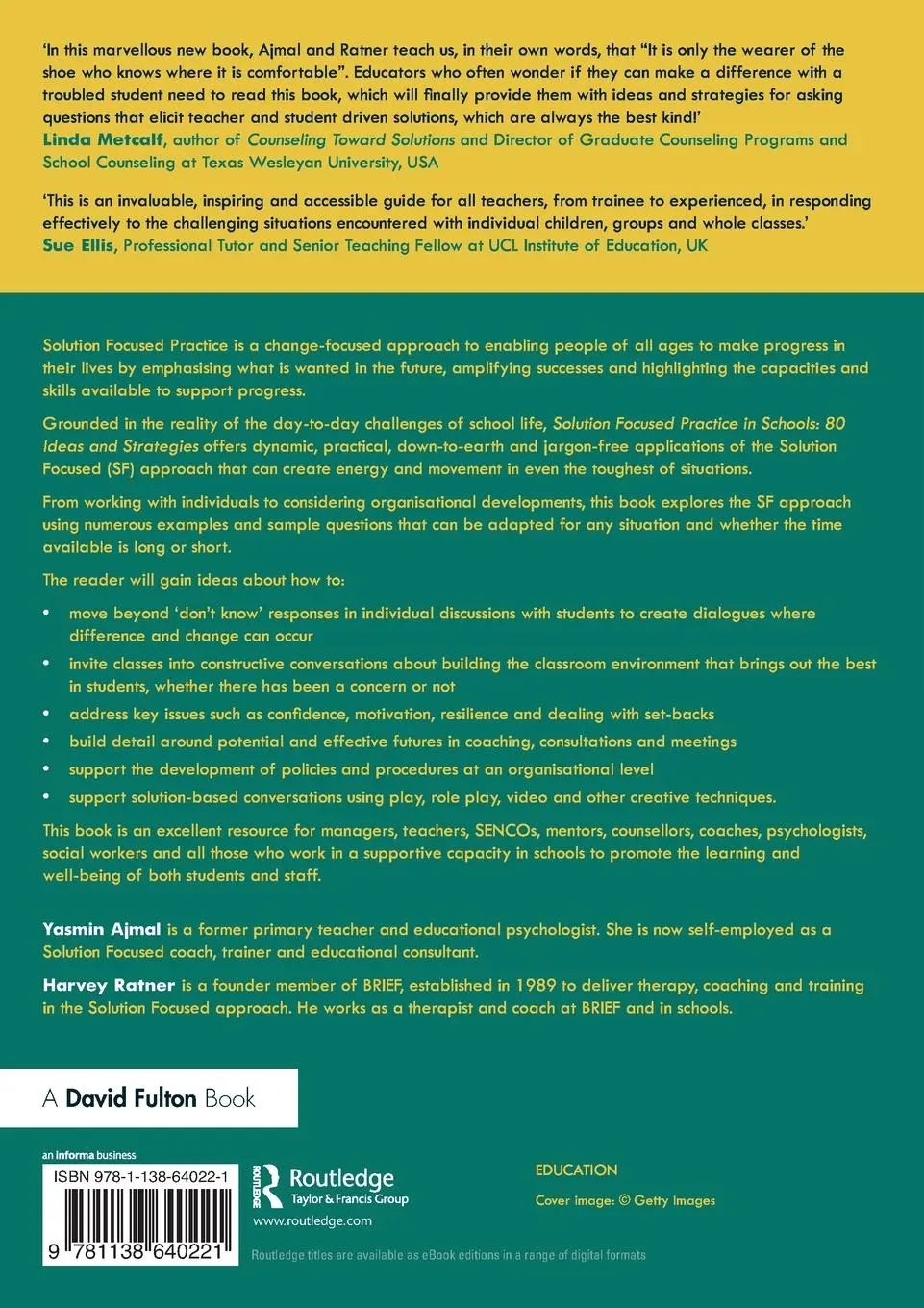 Rückseite: 9781138640221 | Solution Focused Practice in Schools | 80 Ideas and Strategies | Buch