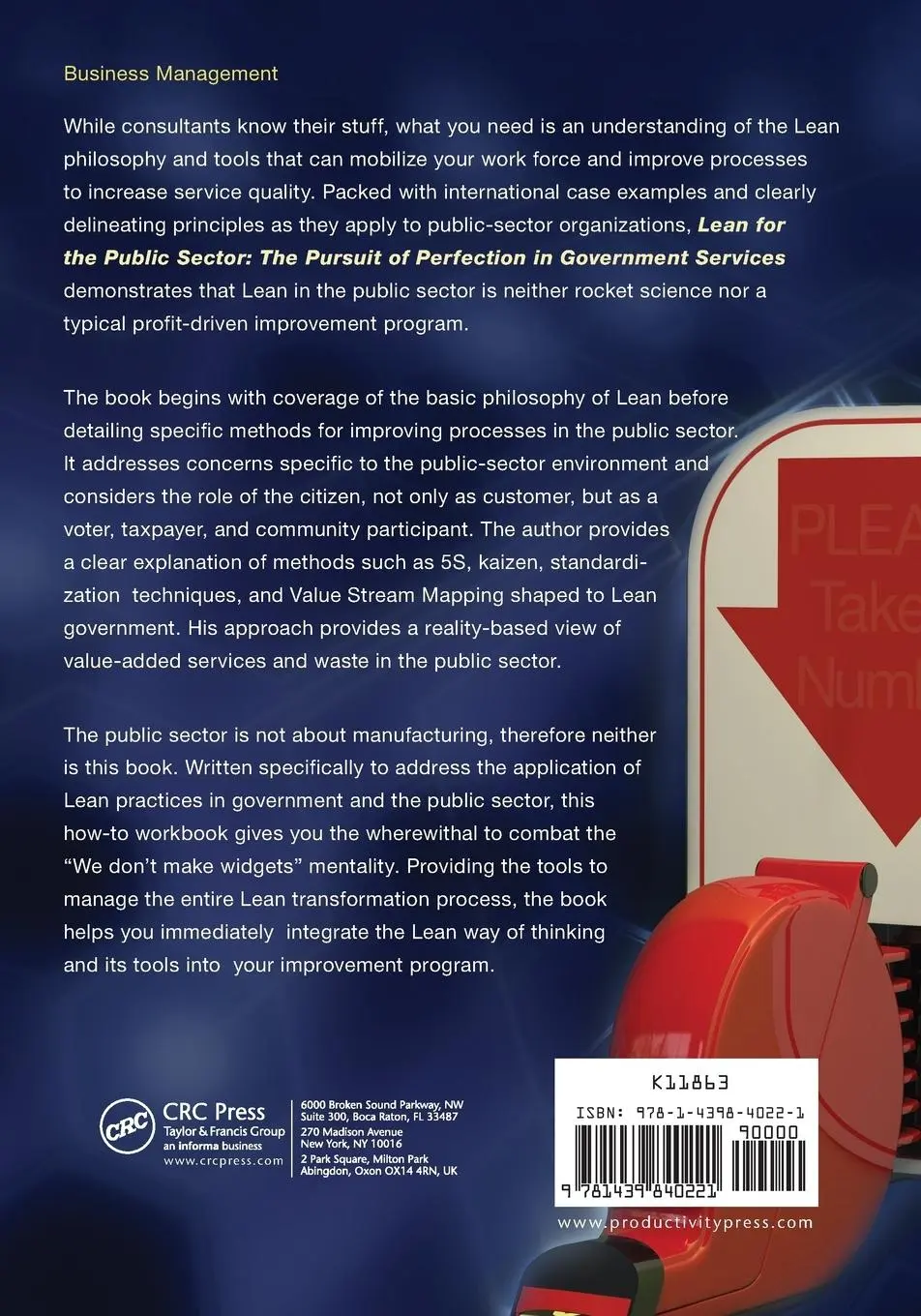 Rückseite: 9781439840221 | Lean for the Public Sector | Bert Teeuwen | Taschenbuch | Englisch