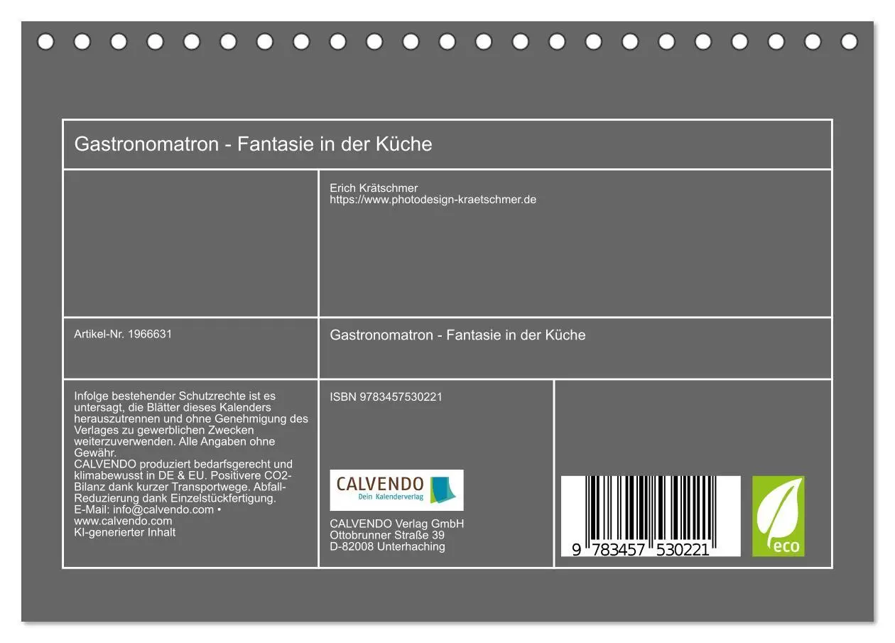 Bild: 9783457530221 | Gastronomatron - Fantasie in der Küche (Tischkalender 2026 DIN A5...