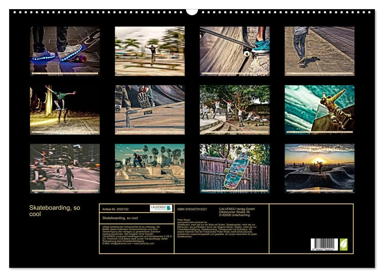 Bild: 9783457910221 | Skateboarding, so cool (Wandkalender 2026 DIN A2 quer), CALVENDO...