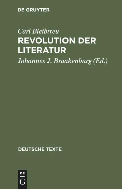 Cover: 9783484190221 | Revolution der Literatur | Carl Bleibtreu | Buch | XXIII | Deutsch