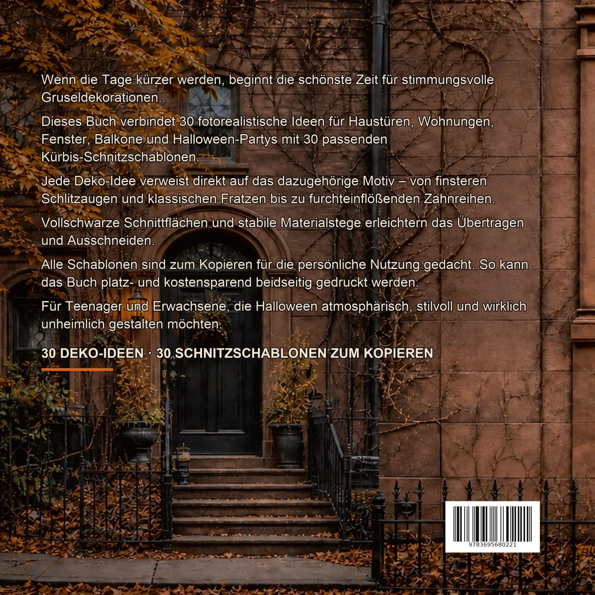 Rückseite: 9783695680221 | COZY HALLOWEEN - Deko Ideen und Kürbis-Schnitzschablonen | Taschenbuch