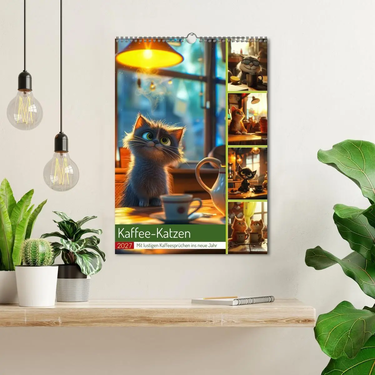 Bild: 9783569180321 | Kaffee-Katzen (Wandkalender 2027 DIN A3 hoch), CALVENDO Monatskalender