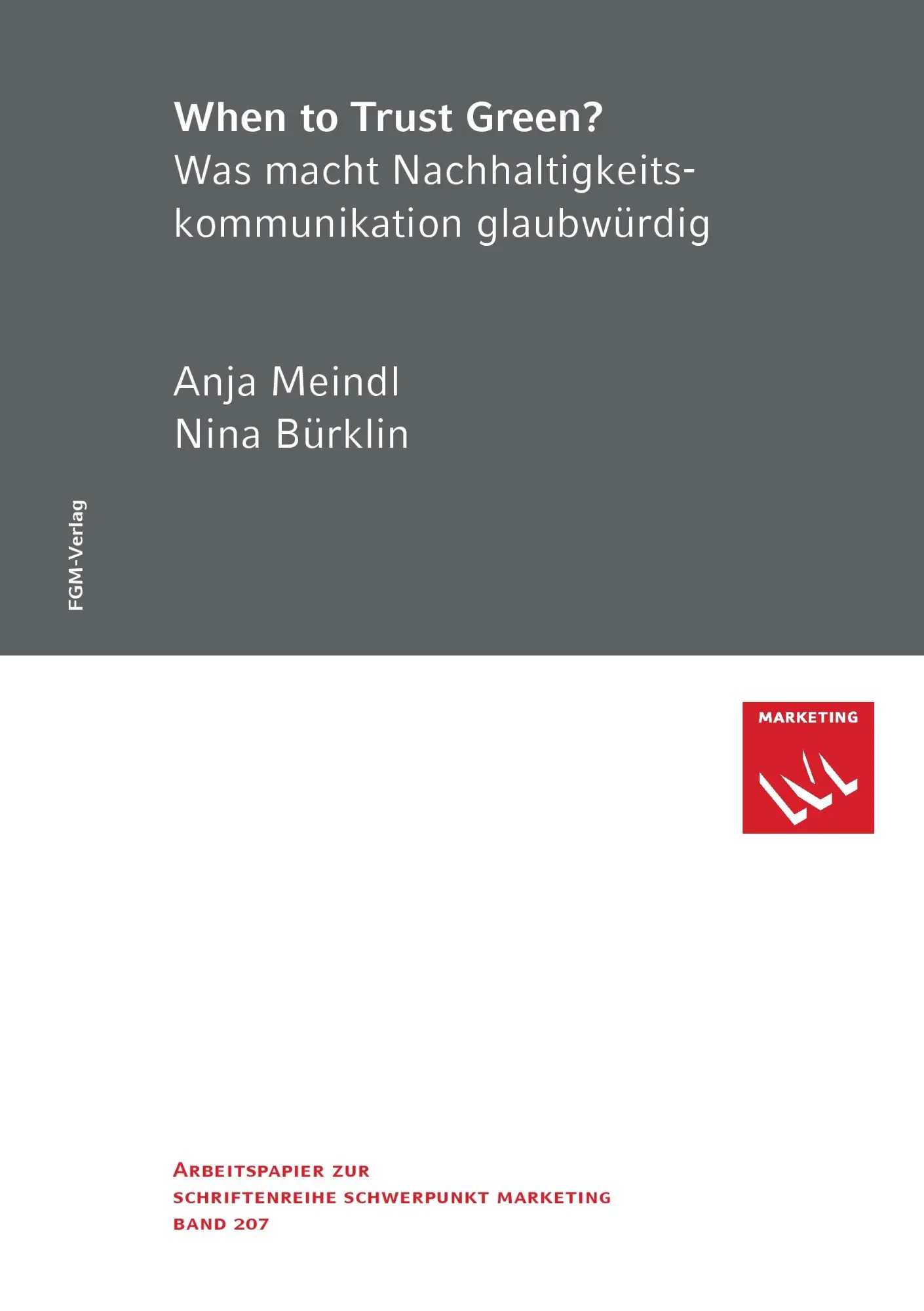 Cover: 9783940260321 | When to Trust Green? Was macht Nachhaltigkeitskommunikation...