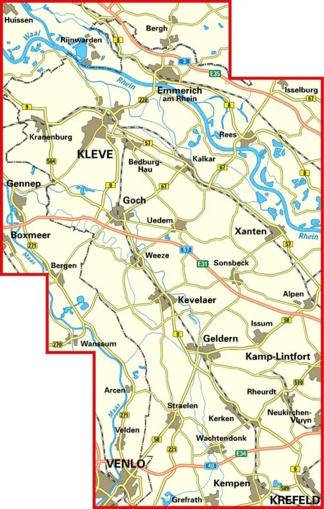Bild: 9783969900321 | BVA Radwanderkarte Kreis Kleve die schönsten Radtouren mit...