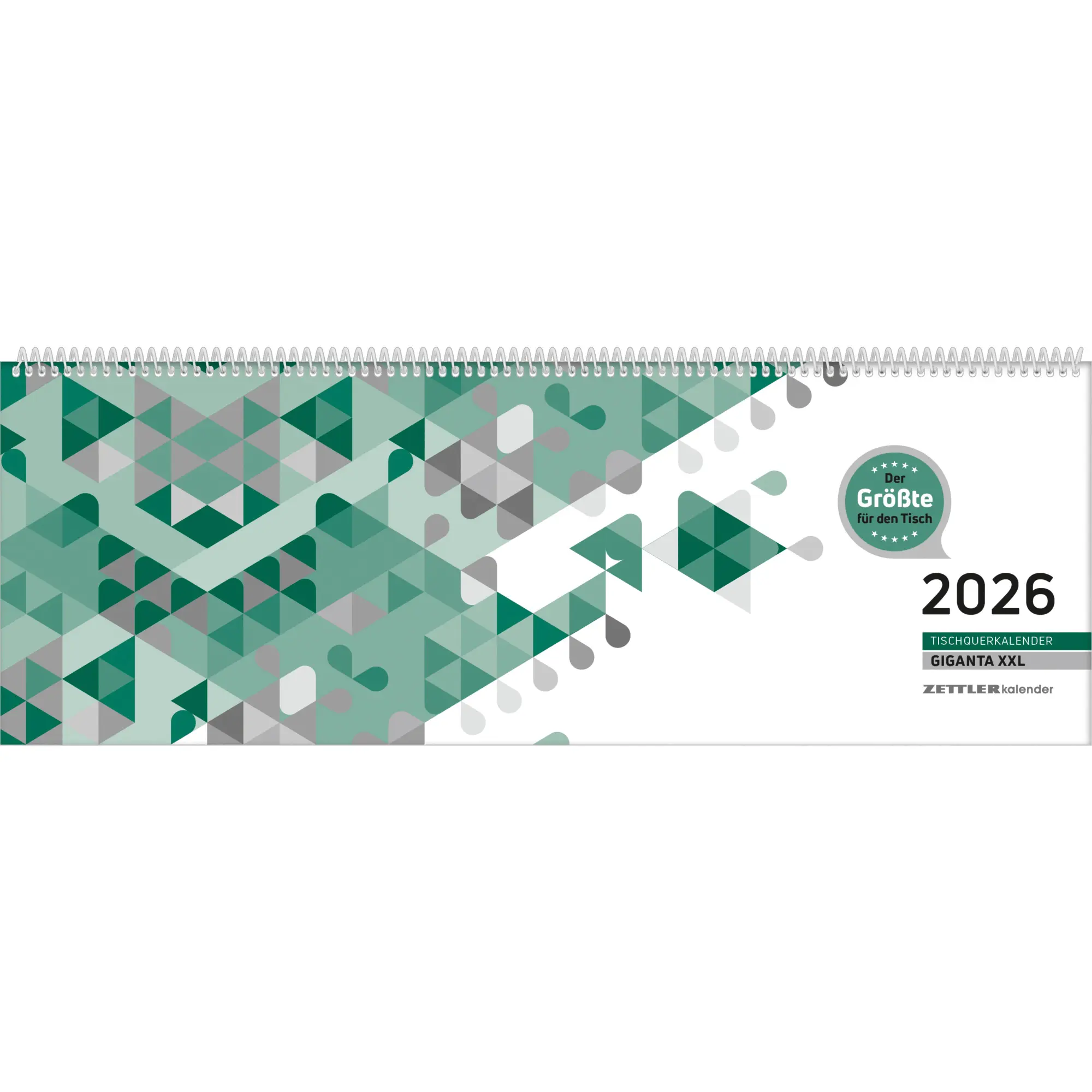 Cover: 4069095000421 | Tischquerkalender Giganta XXL grün 2026 - 42,2x14,8 cm - 1 Woche...