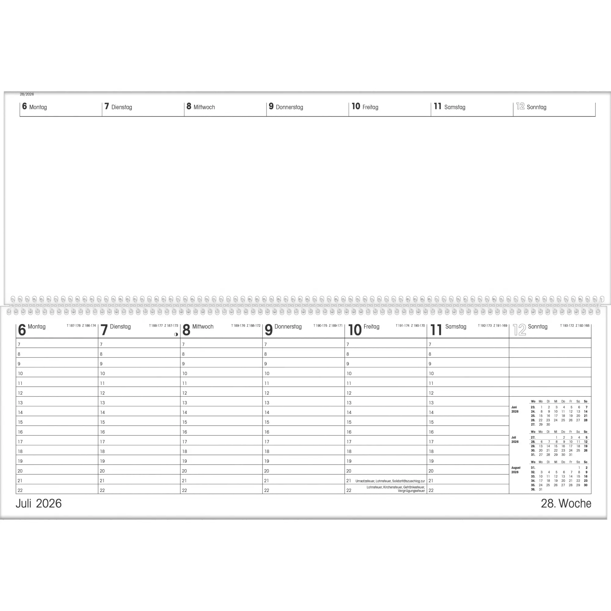 Bild: 4069095000421 | Tischquerkalender Giganta XXL grün 2026 - 42,2x14,8 cm - 1 Woche...