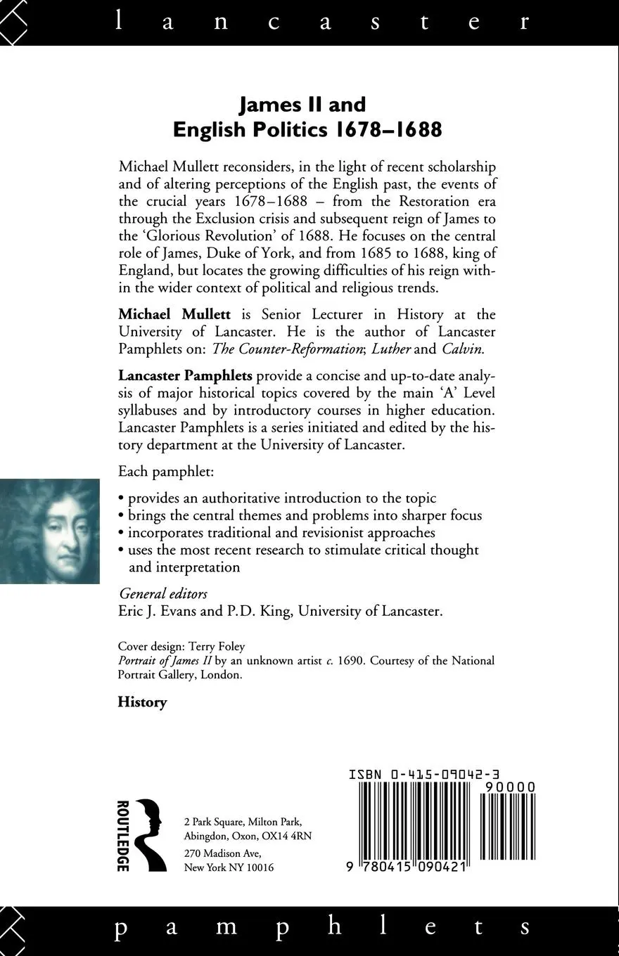 Rückseite: 9780415090421 | James II and English Politics 1678-1688 | Michael Mullett | Buch