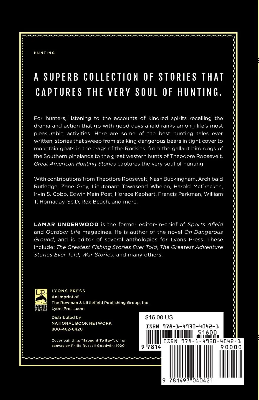 Rückseite: 9781493040421 | Great American Hunting Stories | Lyons Press Classics | Underwood
