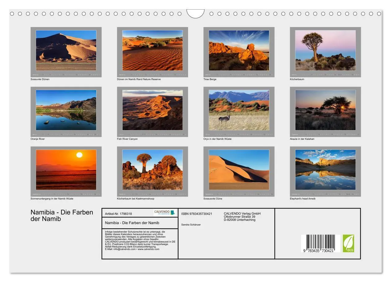 Bild: 9783435730421 | Namibia - Die Farben der Namib (Wandkalender 2025 DIN A3 quer),...
