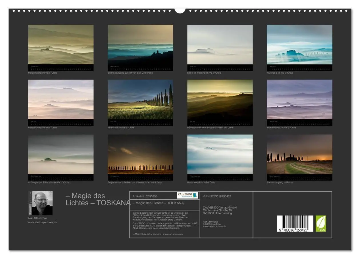 Bild: 9783516150421 | - Magie des Lichtes - TOSKANA (hochwertiger Premium Wandkalender...