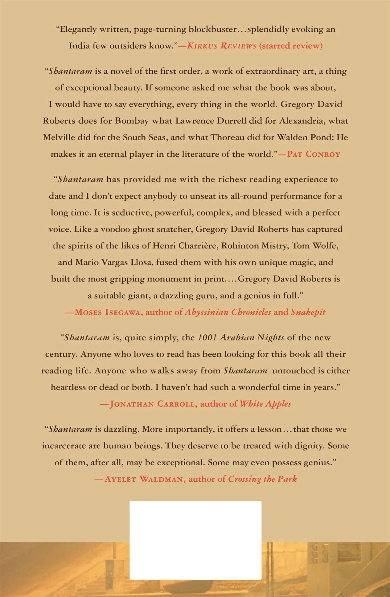 Rückseite: 9780312330521 | Shantaram | Gregory David Roberts | Buch | Gebunden | Englisch | 2004