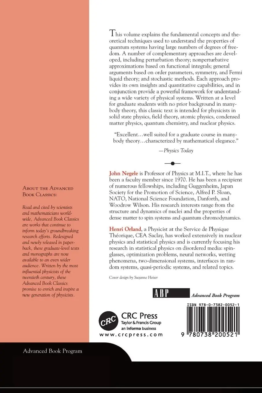 Rückseite: 9780738200521 | Quantum Many-particle Systems | John W. Negele | Taschenbuch | 1998