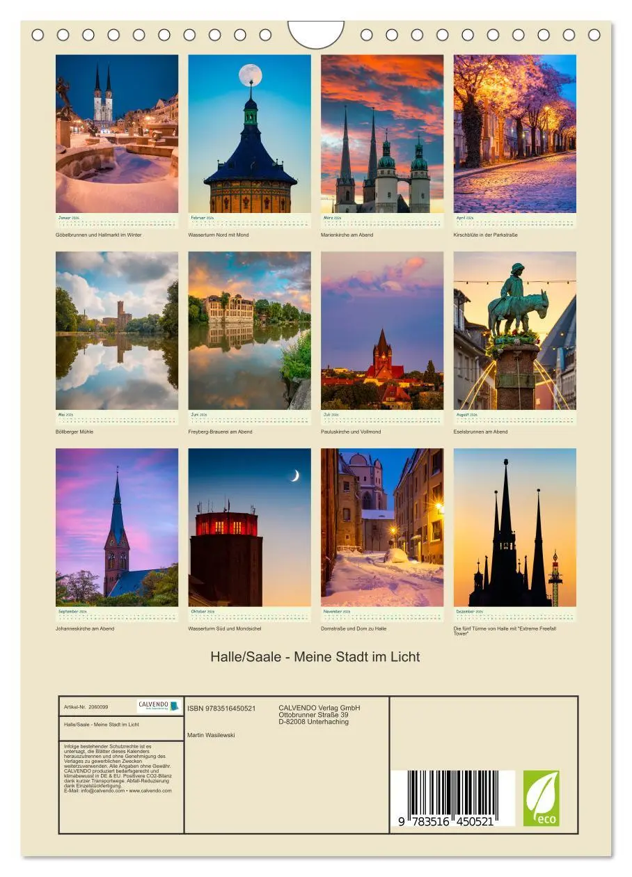 Bild: 9783516450521 | Halle/Saale - Meine Stadt im Licht (Wandkalender 2026 DIN A4 hoch),...