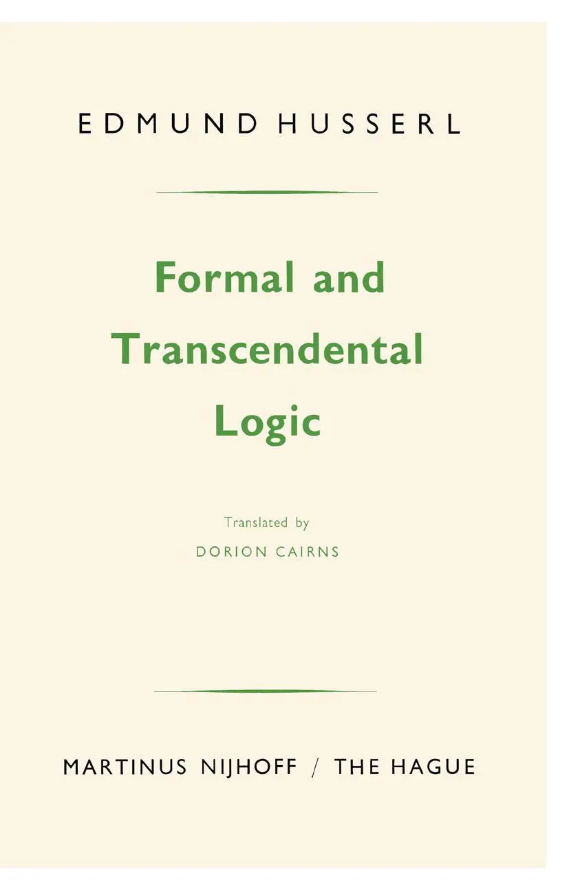 Cover: 9789024720521 | Formal and Transcendental Logic | Edmund Husserl | Taschenbuch | xx