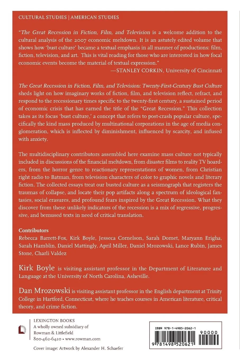 Rückseite: 9781498520621 | Great Recession in Fiction, Film, and Television | Kirk Boyle (u. a.)