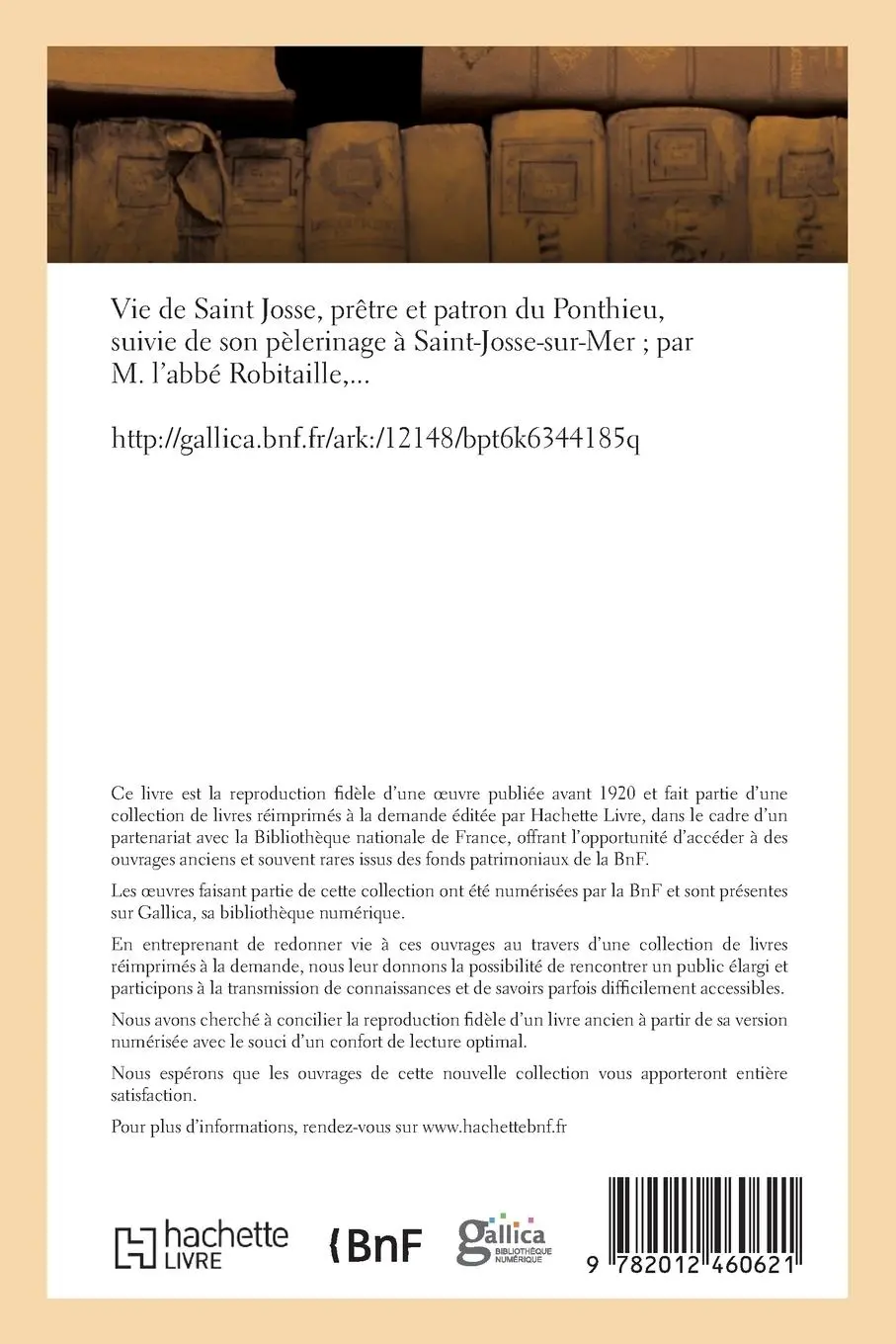 Rückseite: 9782012460621 | Vie de Saint Josse, Prêtre Et Patron Du Ponthieu, Suivie de Son...