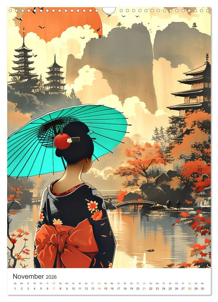 Bild: 9783457280621 | Geisha - Old School Poster Style (Wandkalender 2026 DIN A3 hoch),...