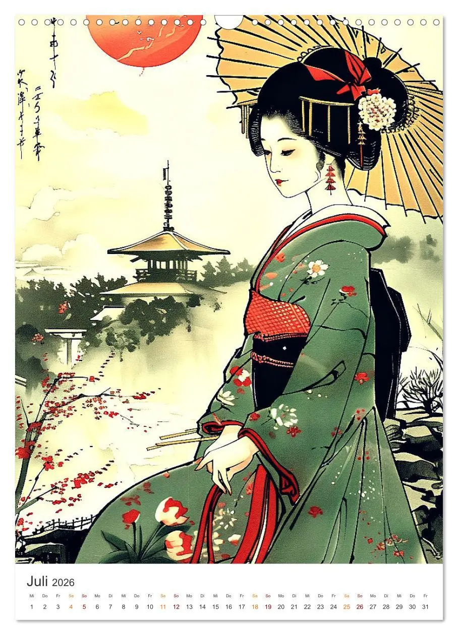 Bild: 9783457280621 | Geisha - Old School Poster Style (Wandkalender 2026 DIN A3 hoch),...