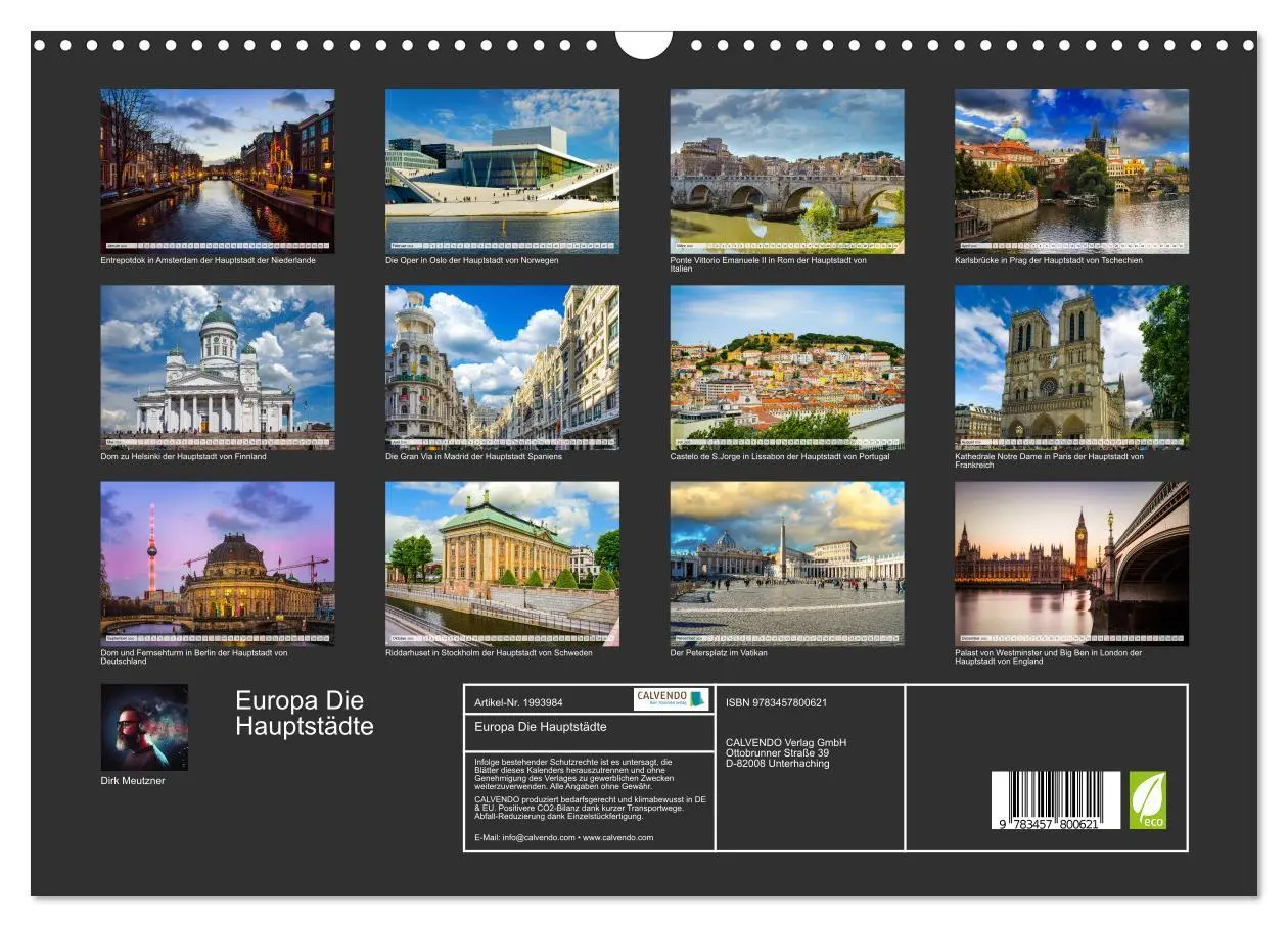 Bild: 9783457800621 | Europa Die Hauptstädte (Wandkalender 2026 DIN A3 quer), CALVENDO...