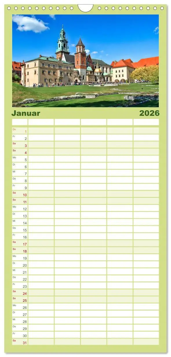 Bild: 9783516510621 | Familienplaner 2026 - Krakau - das polnische Florenz mit 5 Spalten...