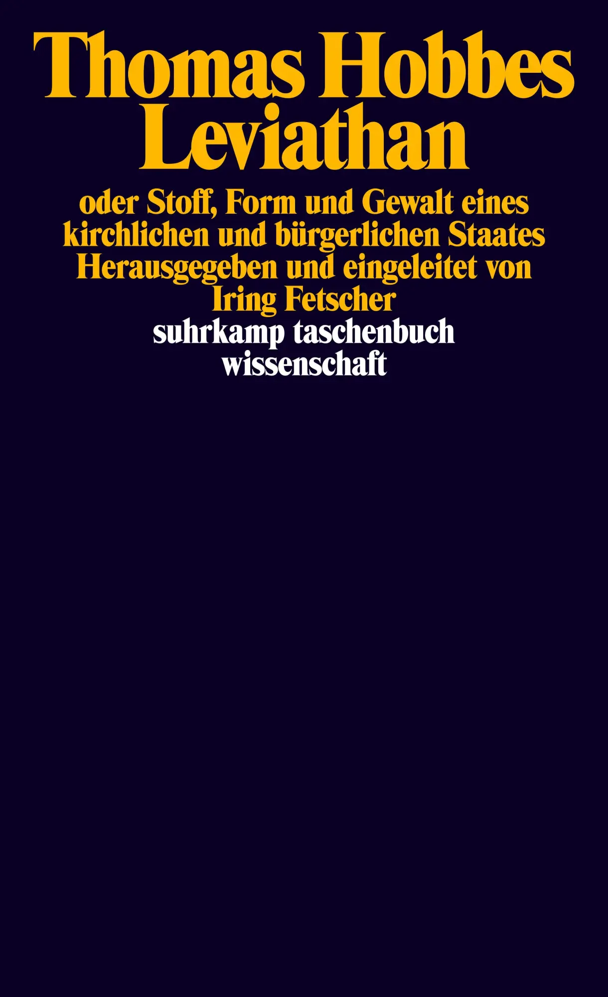 Cover: 9783518280621 | Leviathan | Thomas Hobbes | Taschenbuch | LXVI | Deutsch | 2001