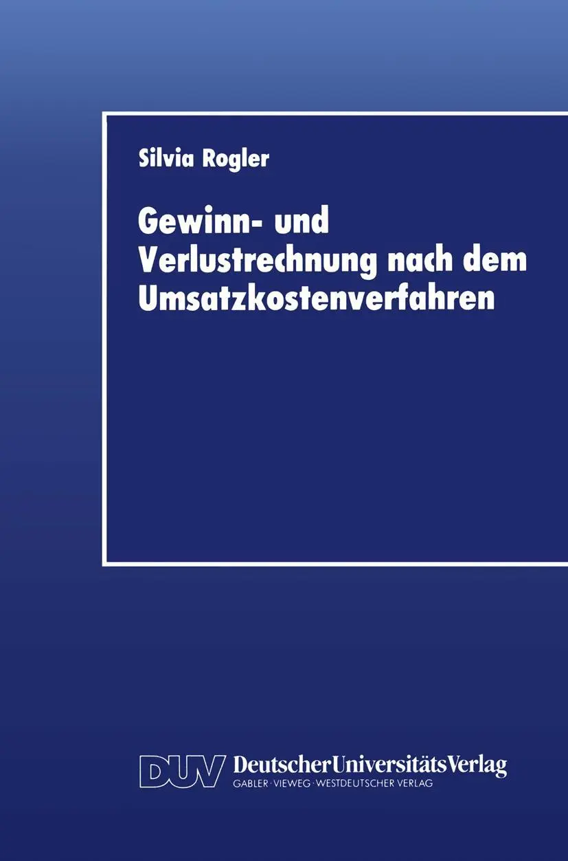 Cover: 9783824400621 | Gewinn- und Verlustrechnung nach dem Umsatzkostenverfahren | Rogler
