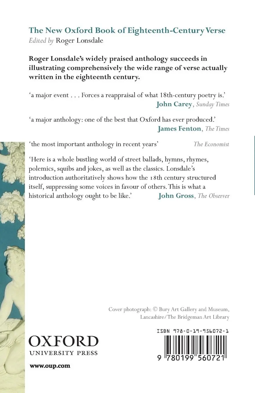 Rückseite: 9780199560721 | New Oxford Book of Eighteenth-Century Verse | Roger Lonsdale | Buch