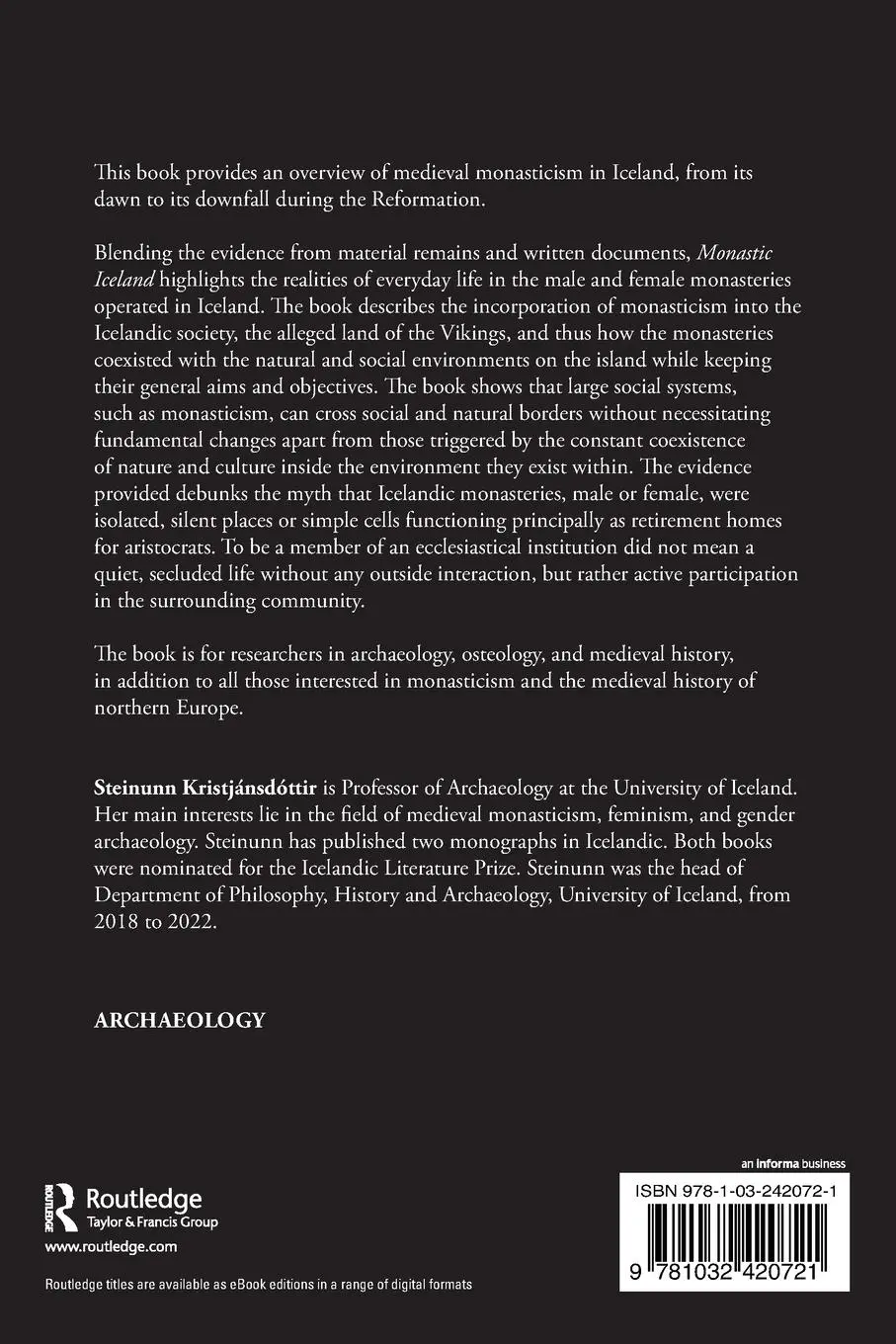 Rückseite: 9781032420721 | Monastic Iceland | Steinunn Kristjánsdóttir | Taschenbuch | Englisch