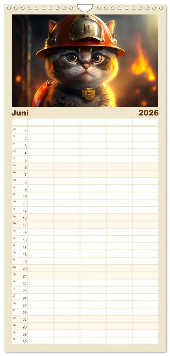 Bild: 9783516500721 | Familienplaner 2026 - Lustige Kätzchen mit 5 Spalten (Wandkalender,...