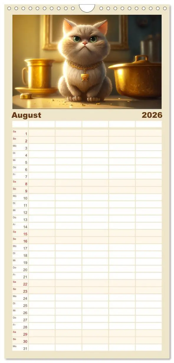 Bild: 9783516500721 | Familienplaner 2026 - Lustige Kätzchen mit 5 Spalten (Wandkalender,...