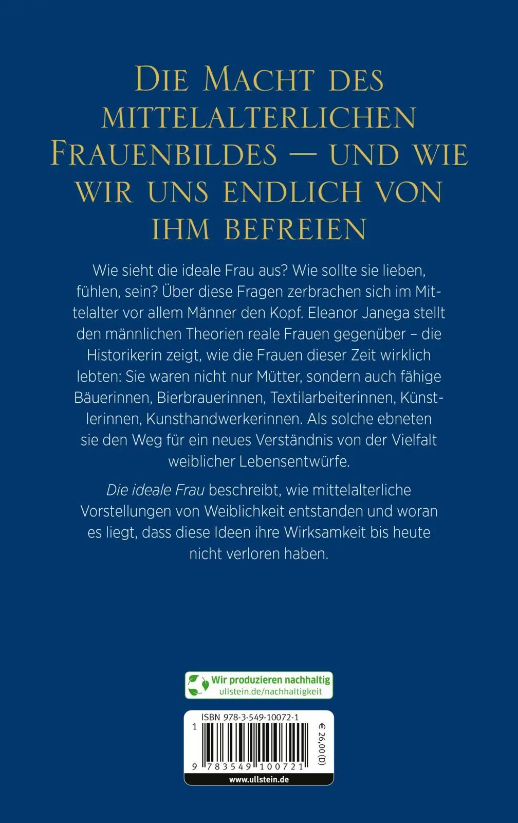 Rückseite: 9783549100721 | Die ideale Frau | Eleanor Janega | Buch | 352 S. | Deutsch | 2023