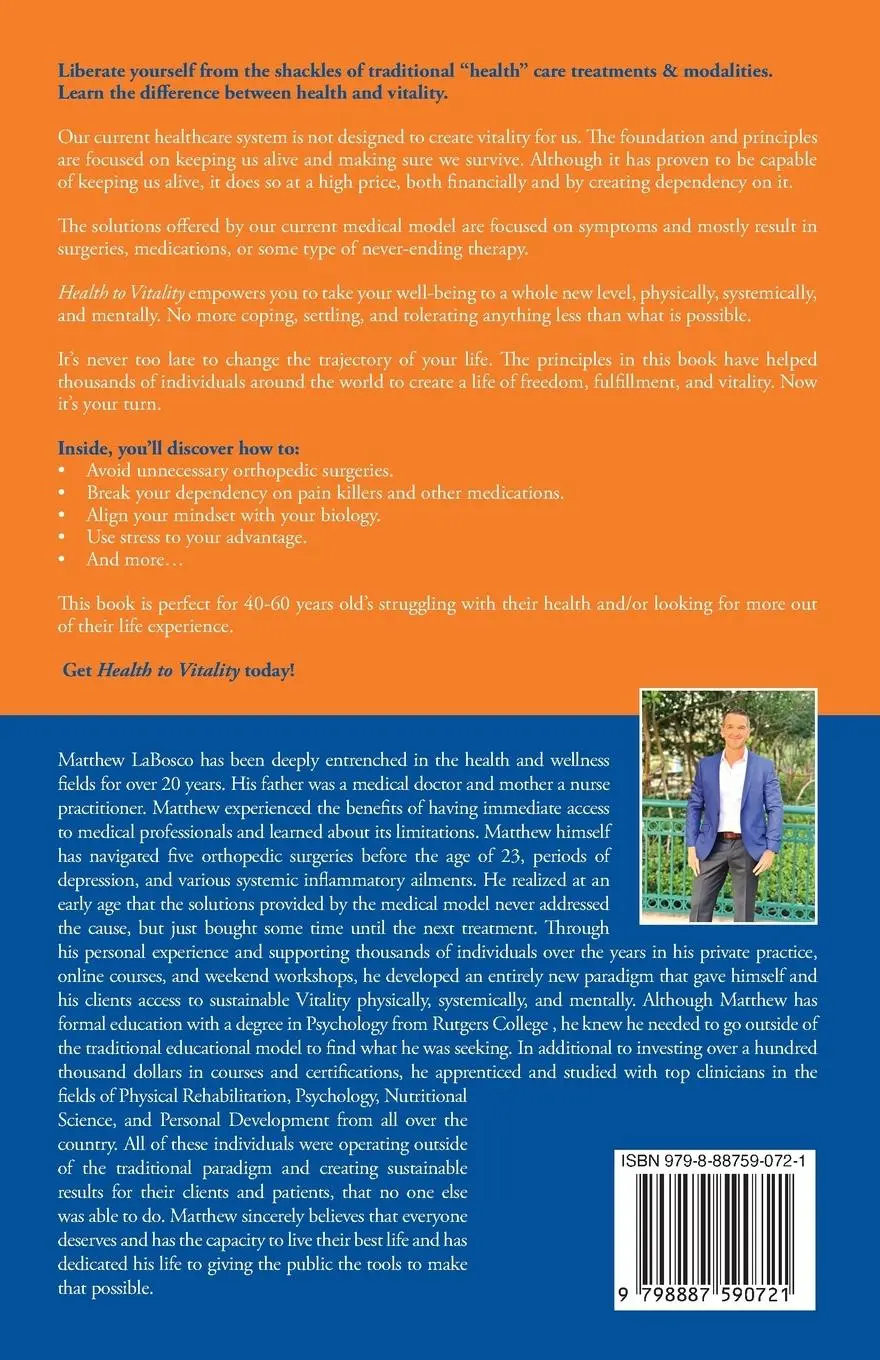 Rückseite: 9798887590721 | Health to Vitality | Matthew Labosco | Taschenbuch | Englisch | 2022