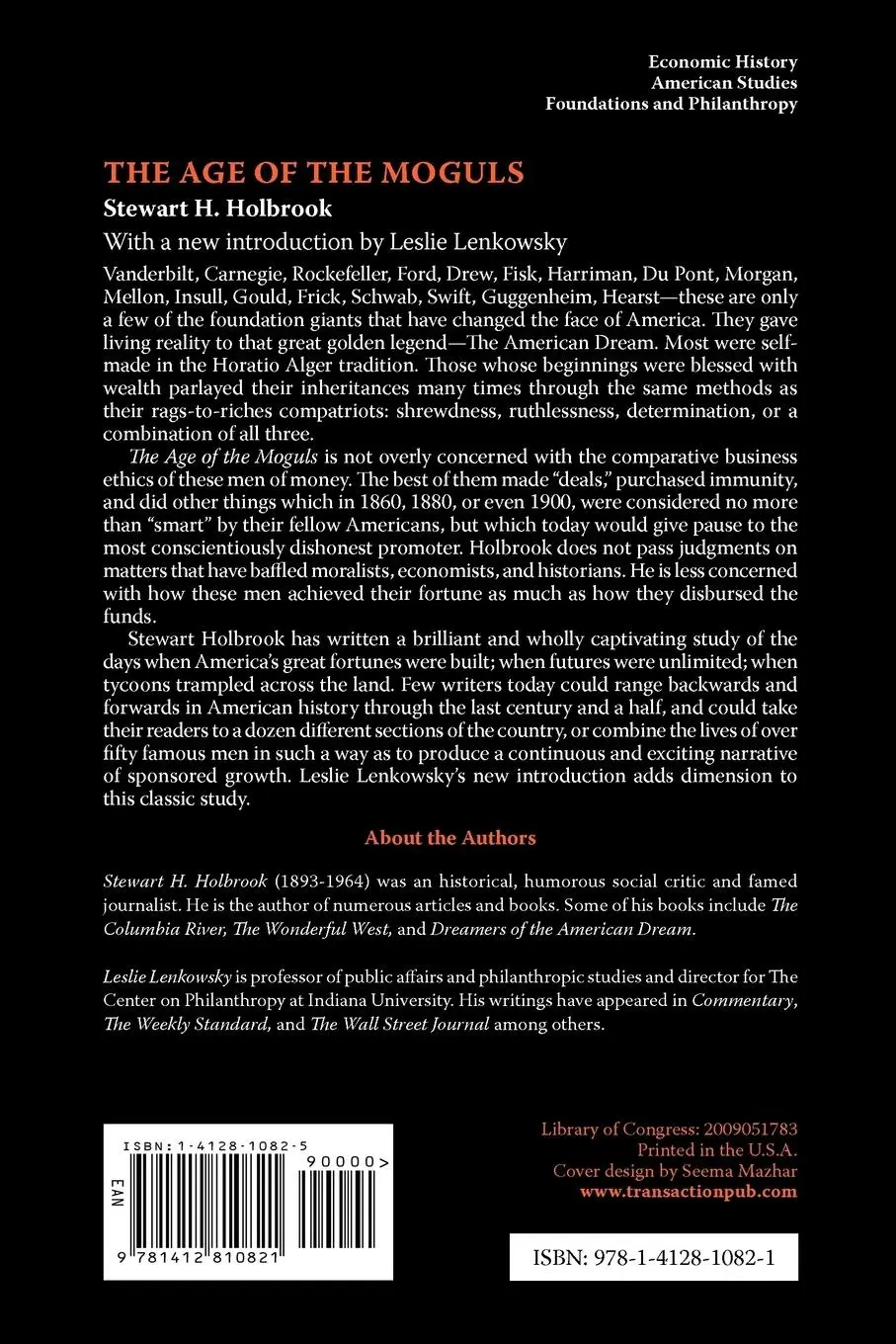 Rückseite: 9781412810821 | The Age of the Moguls | Stewart Holbrook | Taschenbuch | Englisch