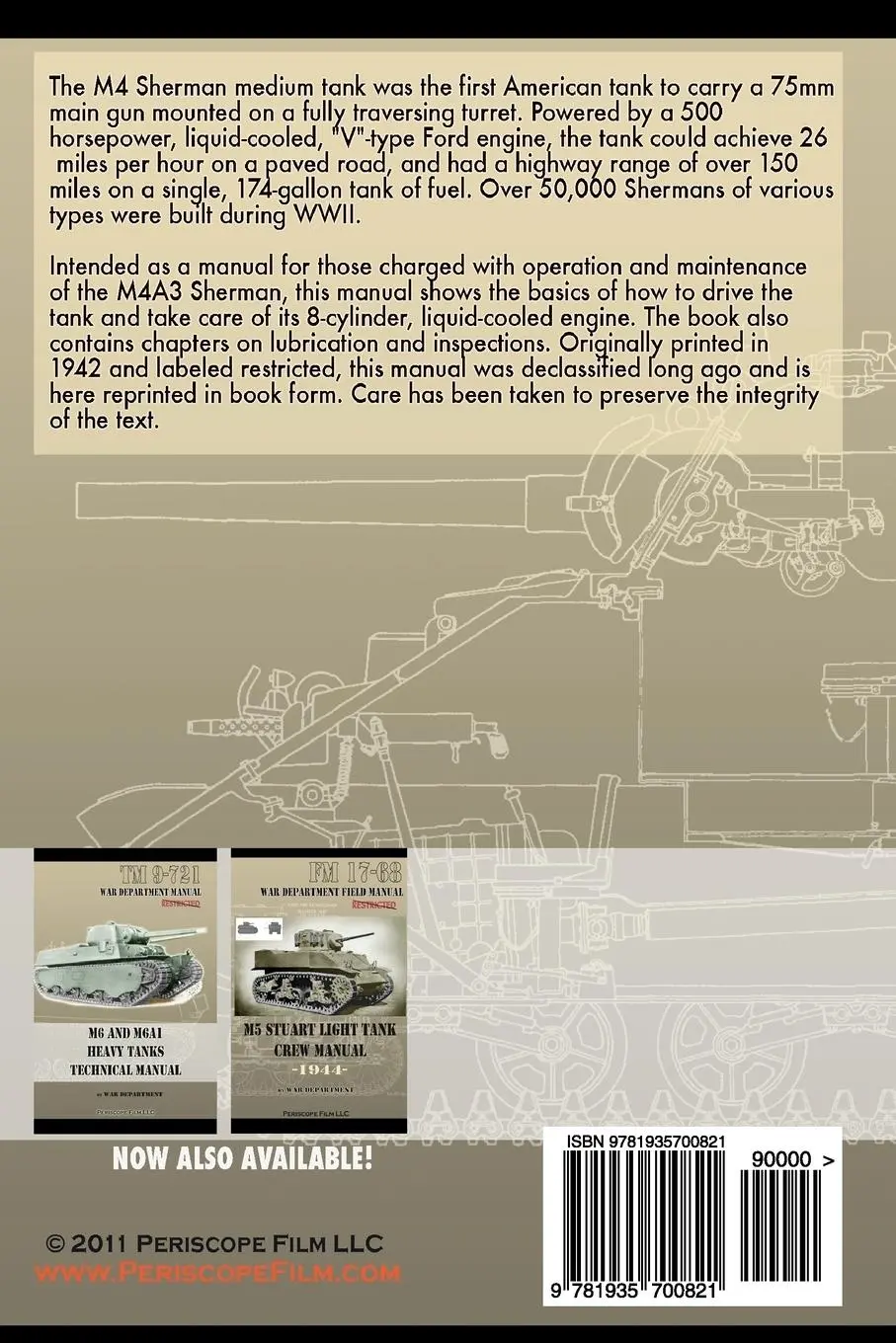 Rückseite: 9781935700821 | M4 Sherman Medium Tank Technical Manual | War Department | Taschenbuch