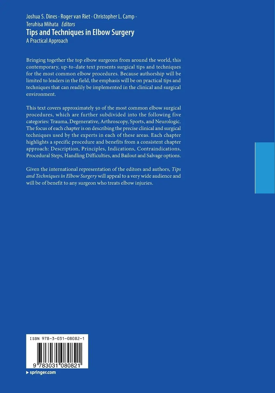 Rückseite: 9783031080821 | Tips and Techniques in Elbow Surgery | A Practical Approach | Buch