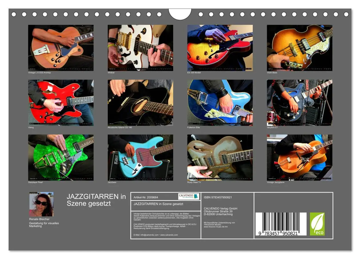 Bild: 9783457950821 | JAZZGITARREN in Szene gesetzt (Wandkalender 2026 DIN A4 quer),...