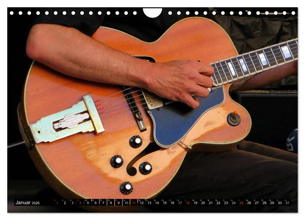 Bild: 9783457950821 | JAZZGITARREN in Szene gesetzt (Wandkalender 2026 DIN A4 quer),...