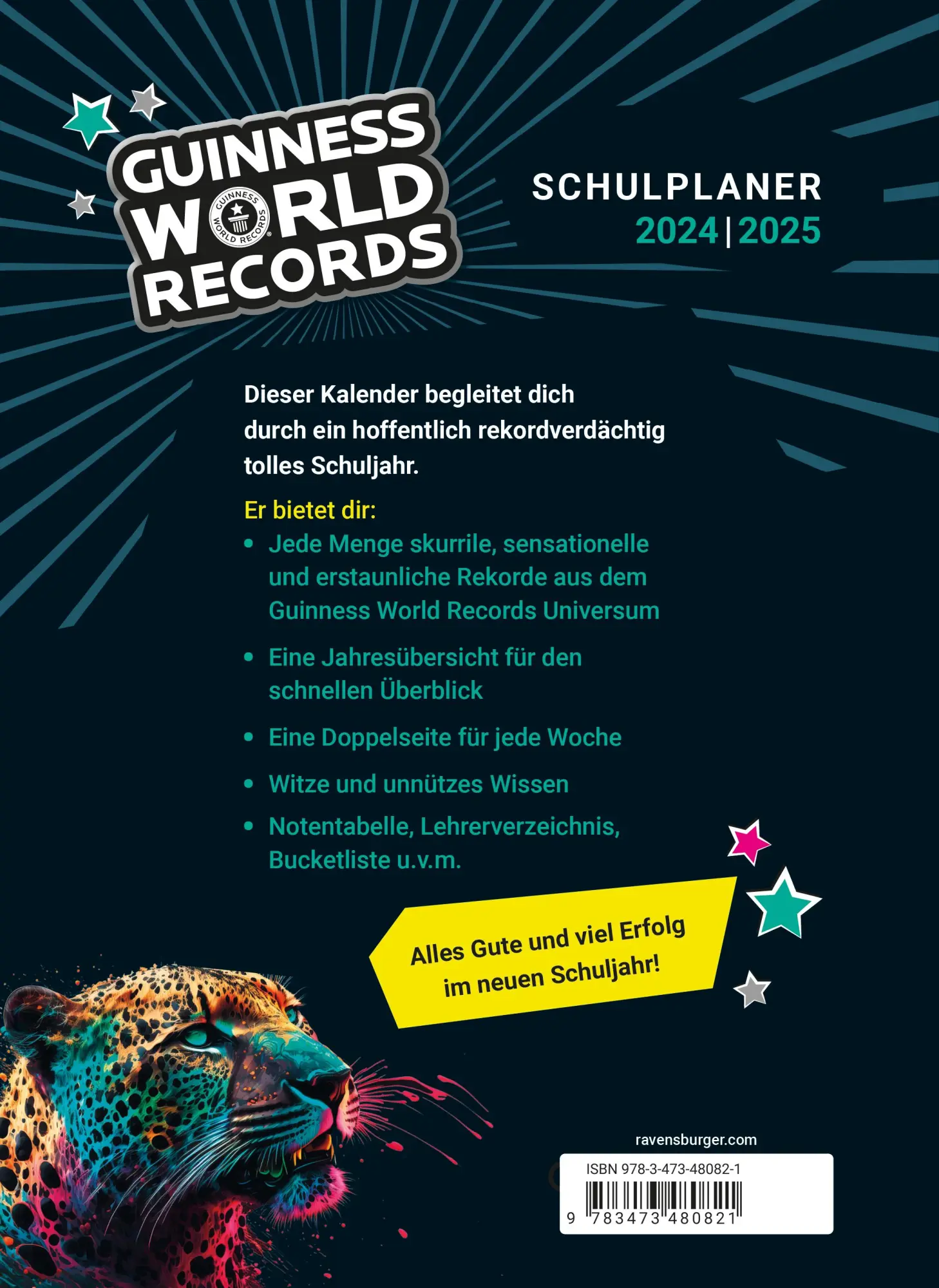 Rückseite: 9783473480821 | Guinness World Records - Schulplaner 2024/2025 | Sofia Lorenz | Buch